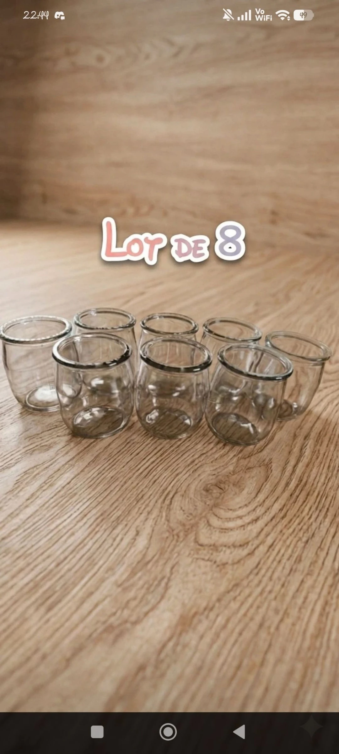 Lot de 8 pots en verre type La Laitière / Yaourtière